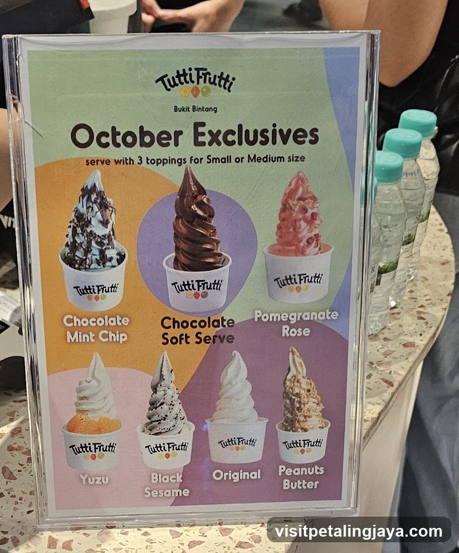 Tutti Frutti October Exclusives Menu Display