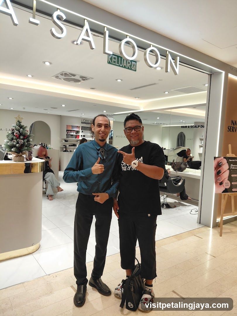 Saloon Interior with Staff and Clients