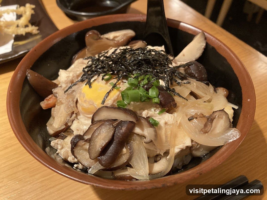 Mushroom and Egg Bowl with Scallions