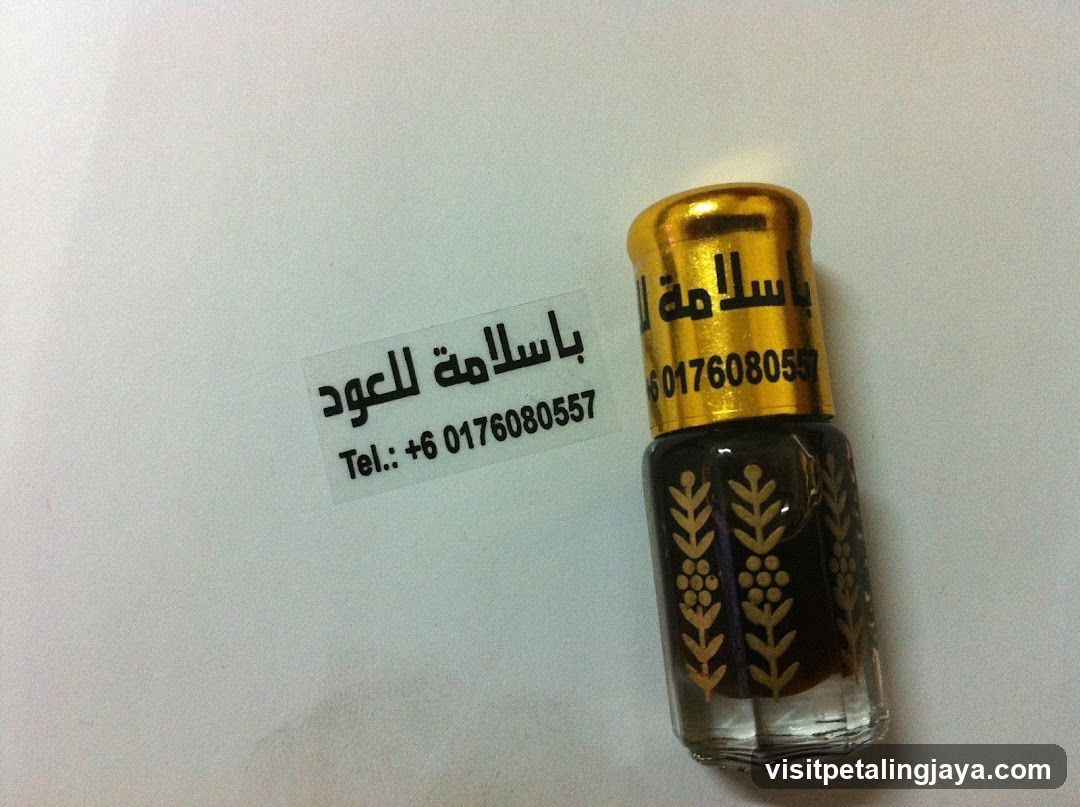 Bassalamah Al-Awd Perfume Bottle and Label