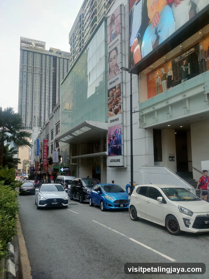 Urban Street Scene with Shopping Malls