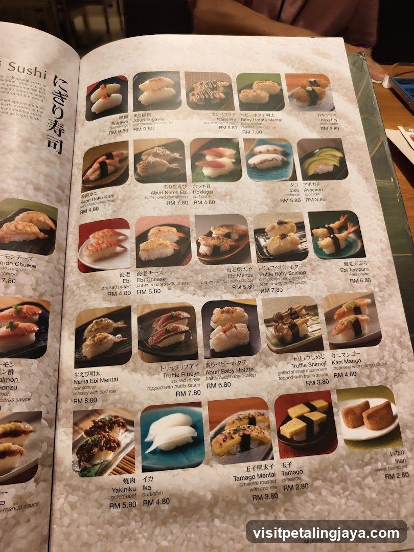Sushi Menu