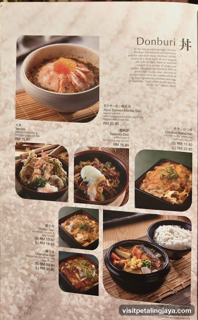 Donburi Menu