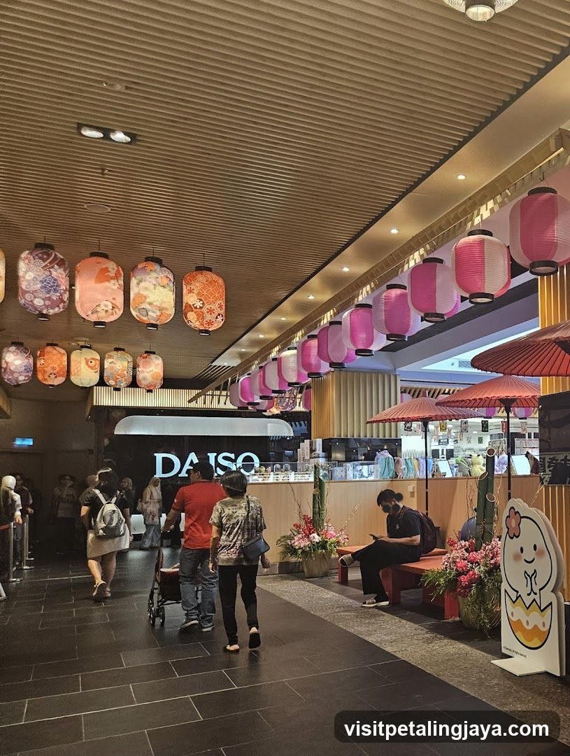 Daiso Store Interior with Decorative Lanterns
