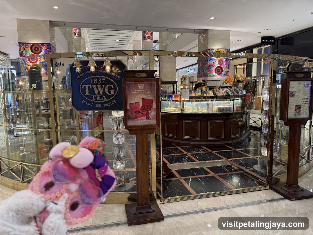 TWG Tea Store Interior with Plush Toy in Foreground