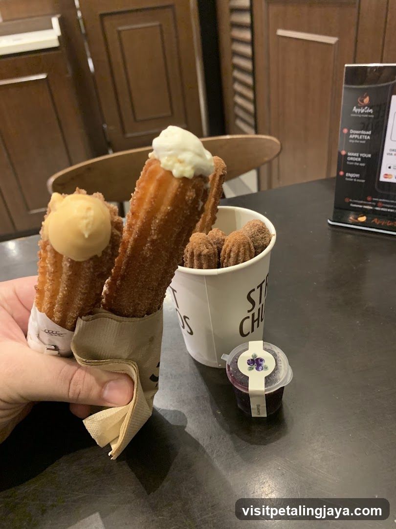 Churros with Ice Cream and Cinnamon Roll