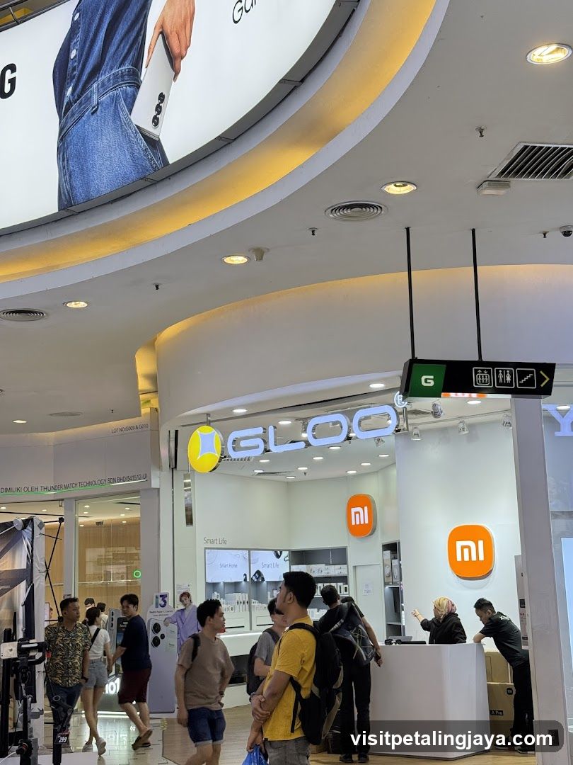 Shopping Mall Interior with Storefronts