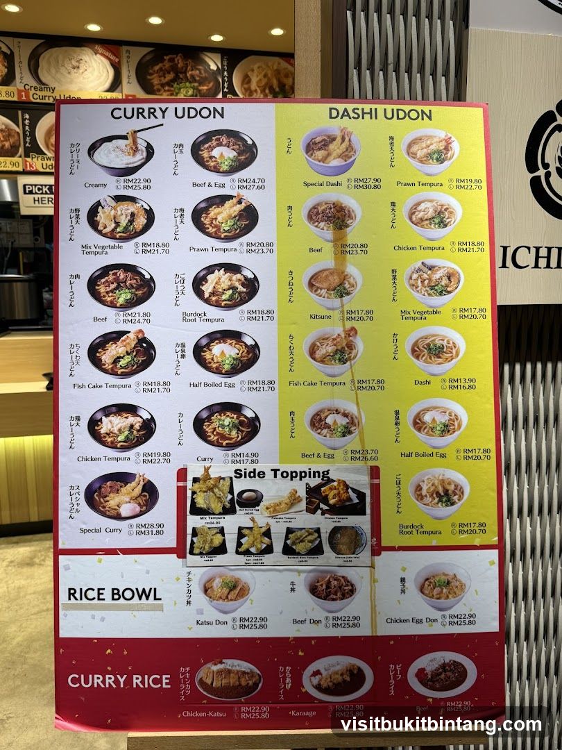 Curry Udon & Dashi Udon Menu