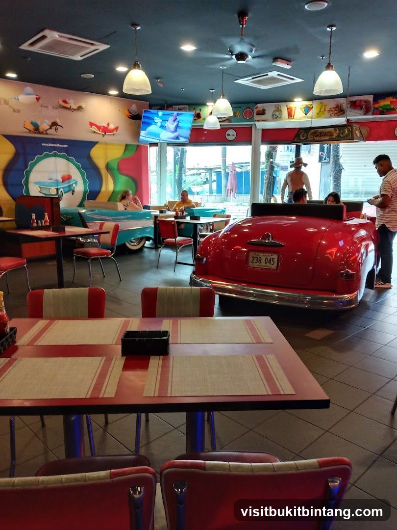 Diner Interior with Car Booths