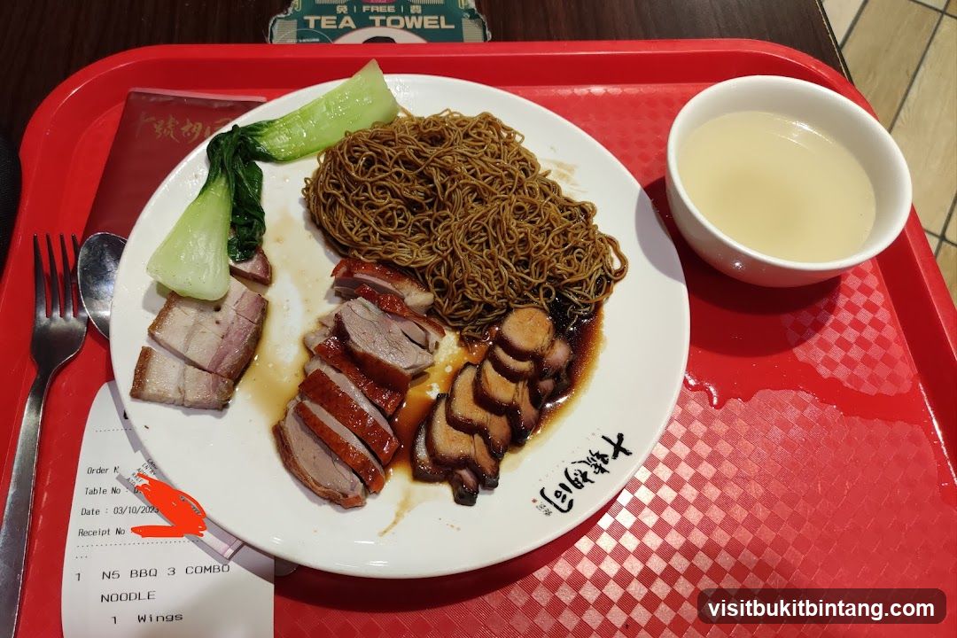 BBQ Meat Platter with Noodles