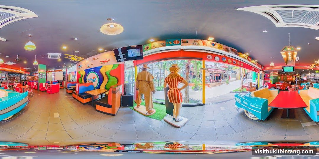 Diner Interior with Retro Car Seating