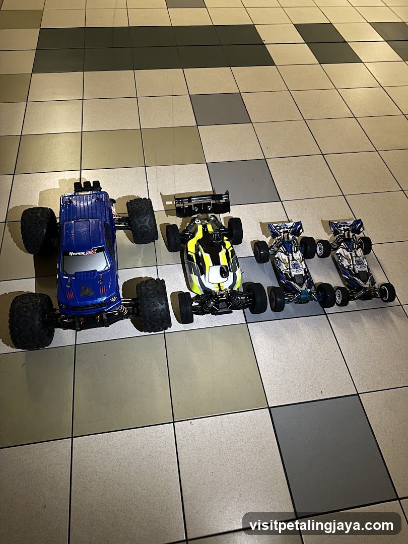 RC Cars on Tile Floor