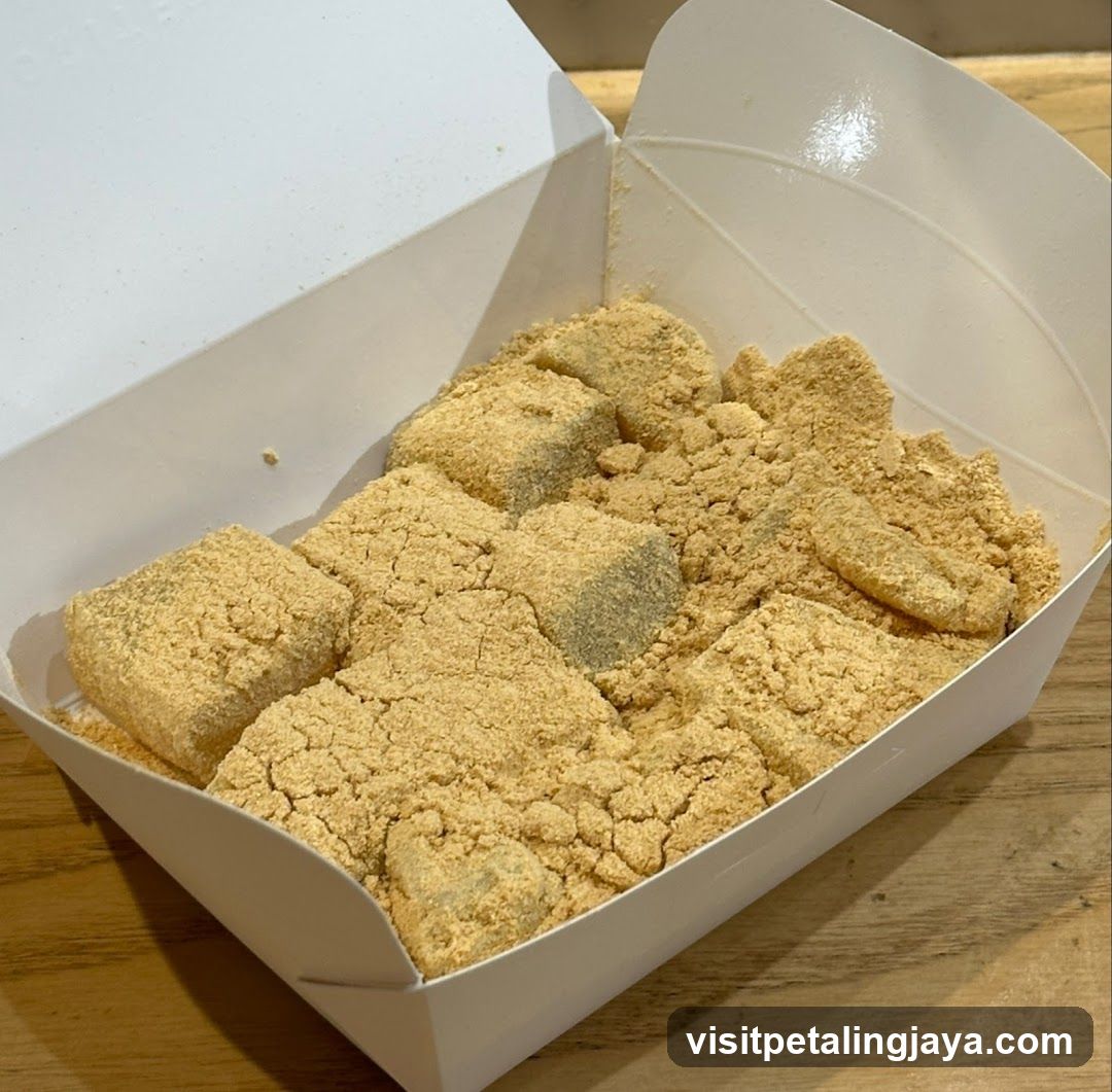 Box of Crispy Squares with Powdered Topping