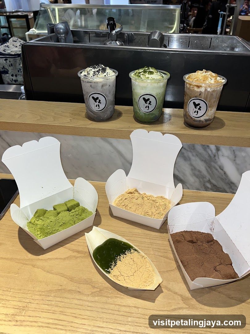 Matcha and Coffee Desserts Display