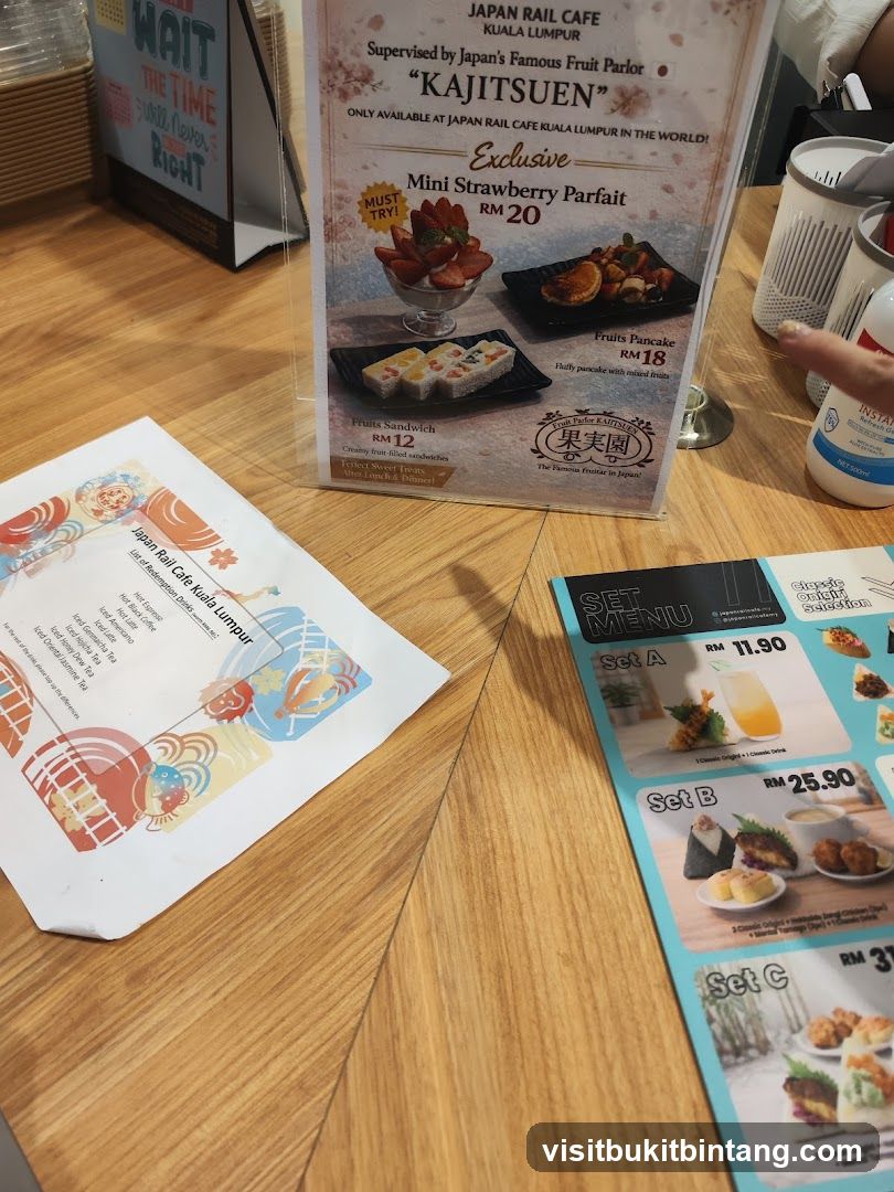 Japan Rail Cafe Kuala Lumpur Menu