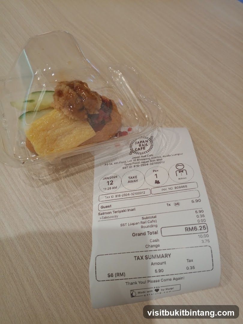 Receipt and Food Item