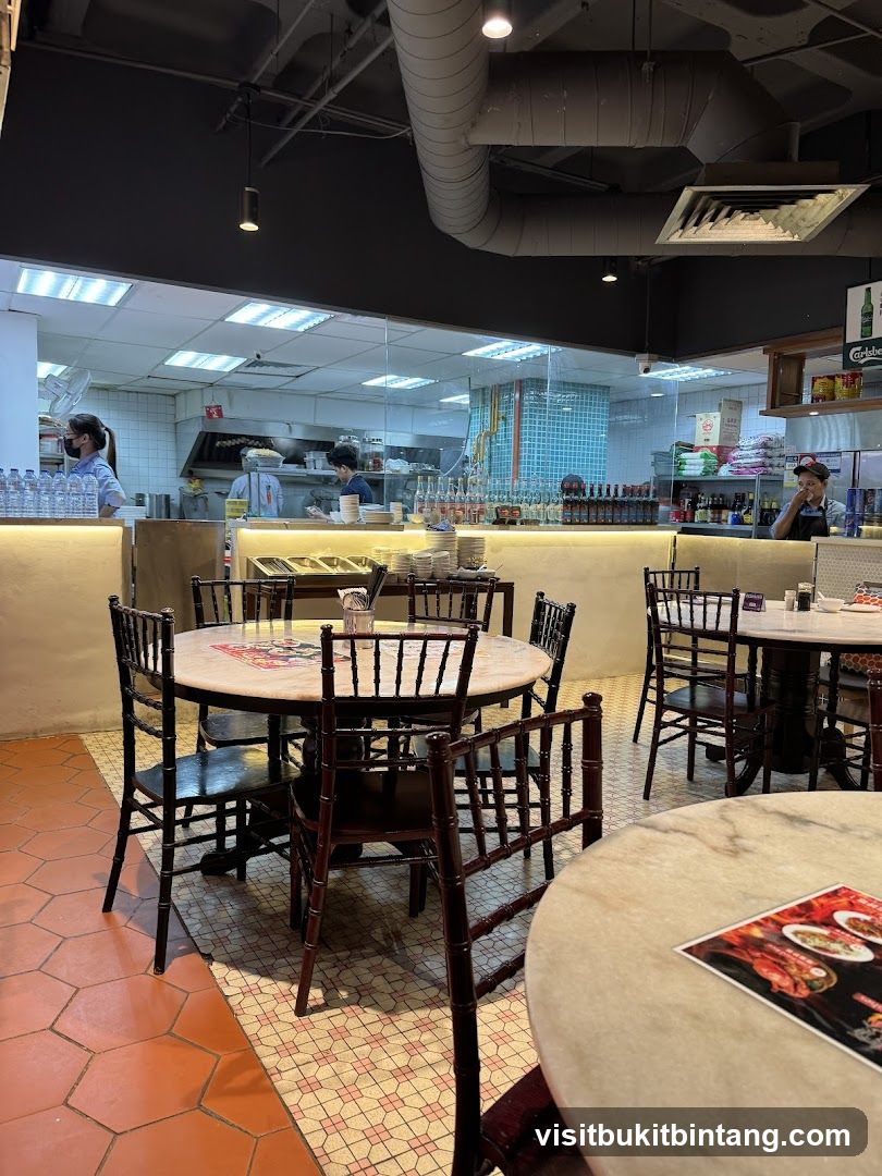 Restaurant Interior with Open Kitchen
