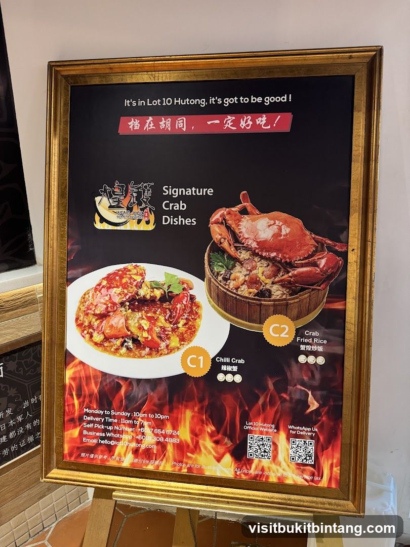 Signature Crab Dishes Menu