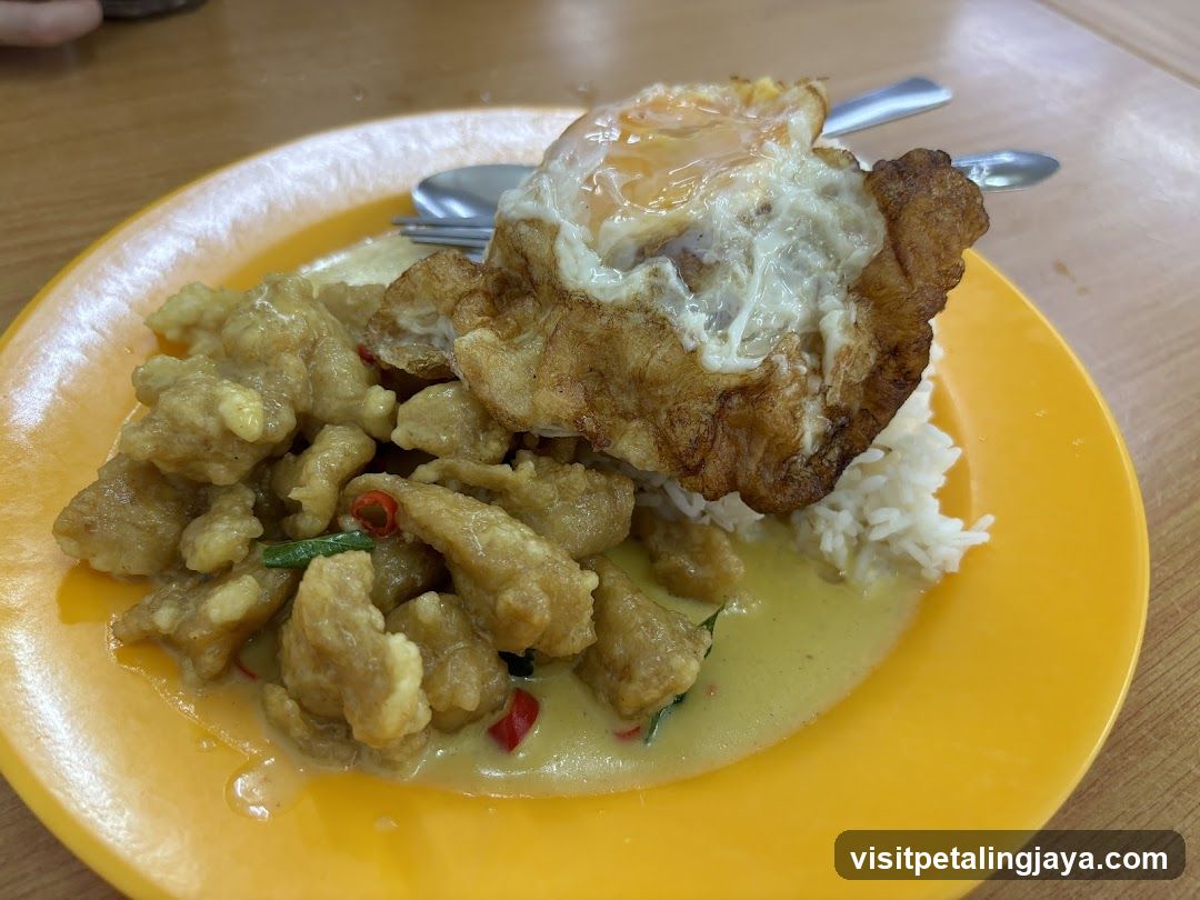 Fried Chicken with Curry and Fried Egg