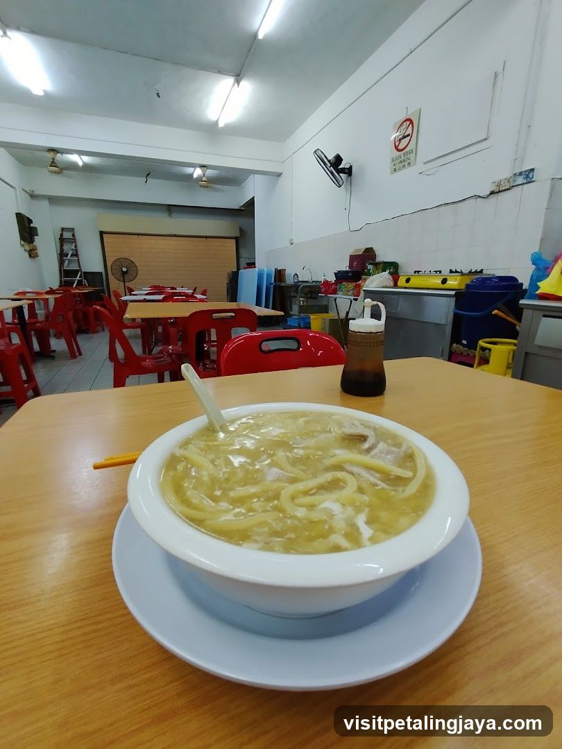 Noodle Soup Bowl in Restaurant Interior