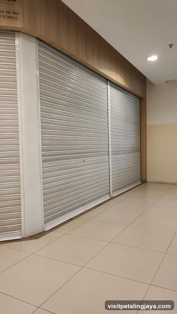 Closed Storefront with Roll-up Shutters