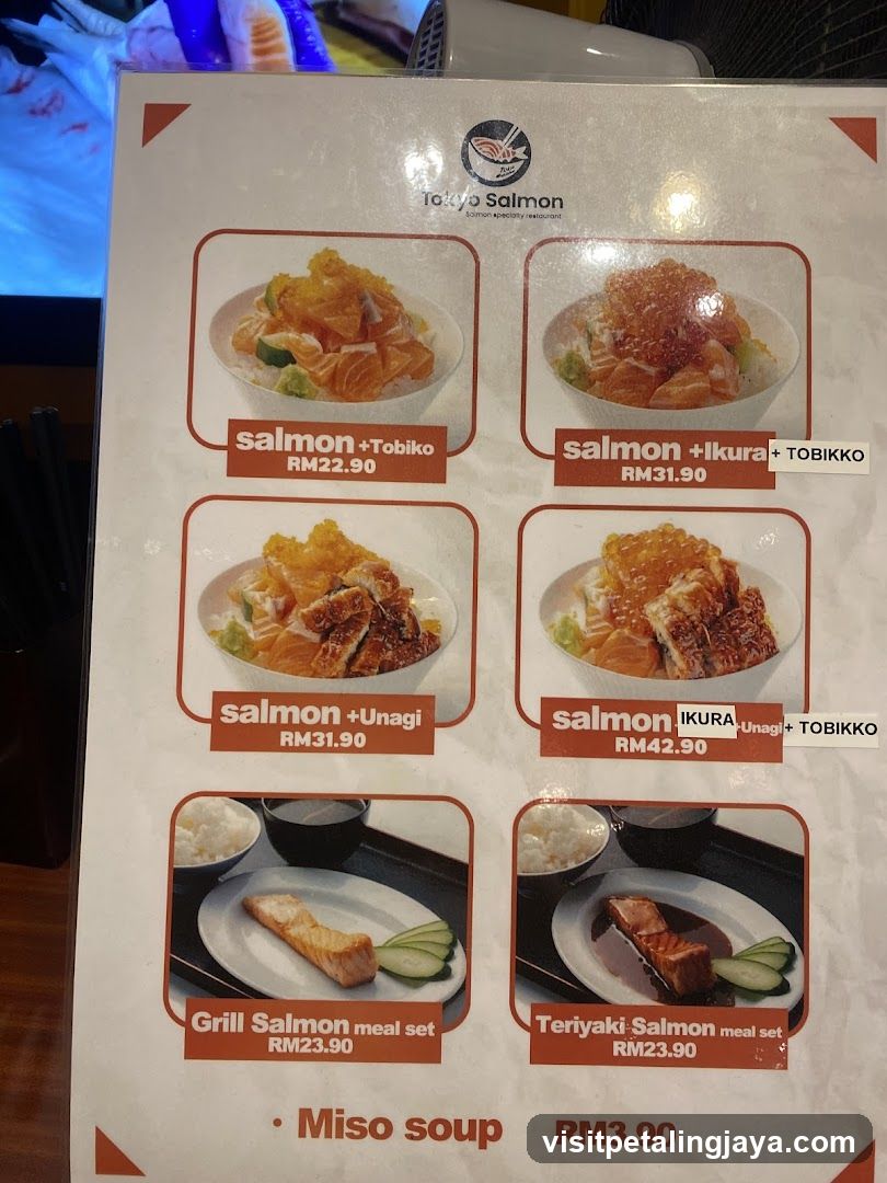 Tokyo Salmon Menu Board