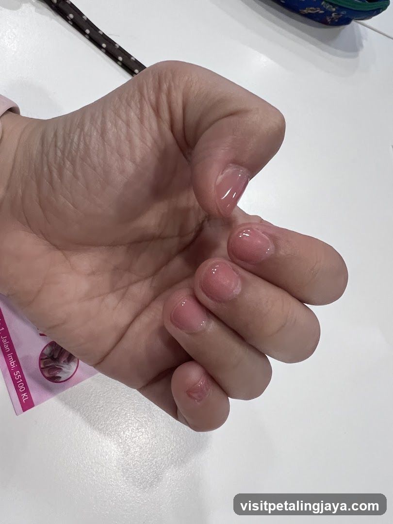 Hand with manicured nails