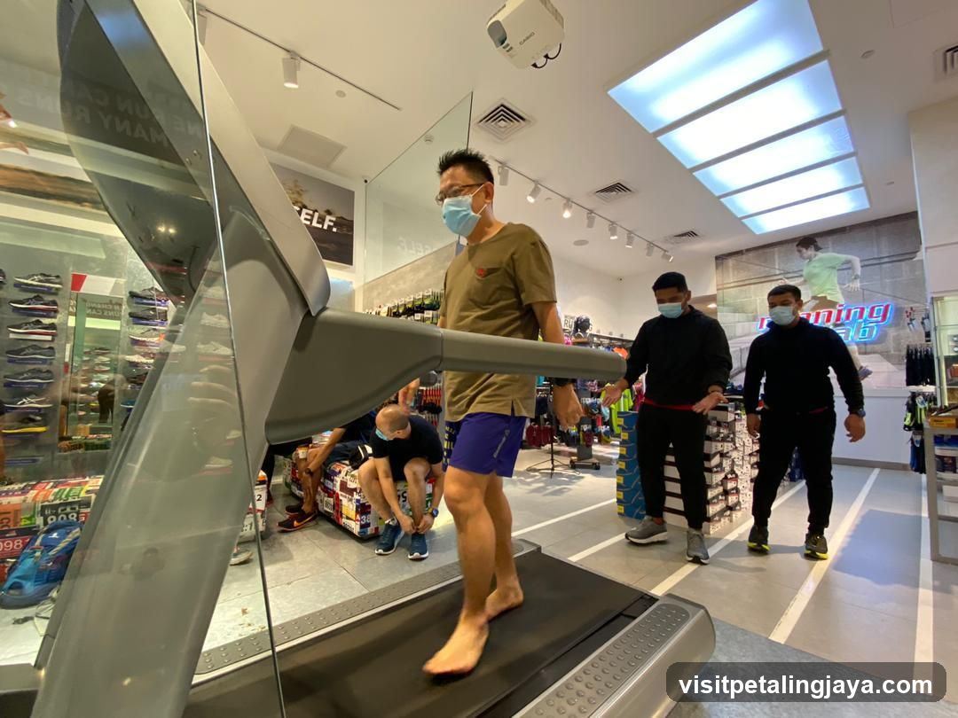 Treadmill in Shoe Store Interior