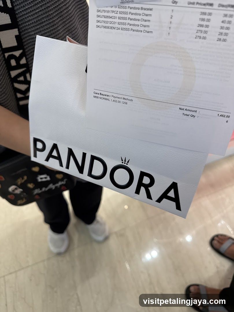 Pandora Receipt and Bag