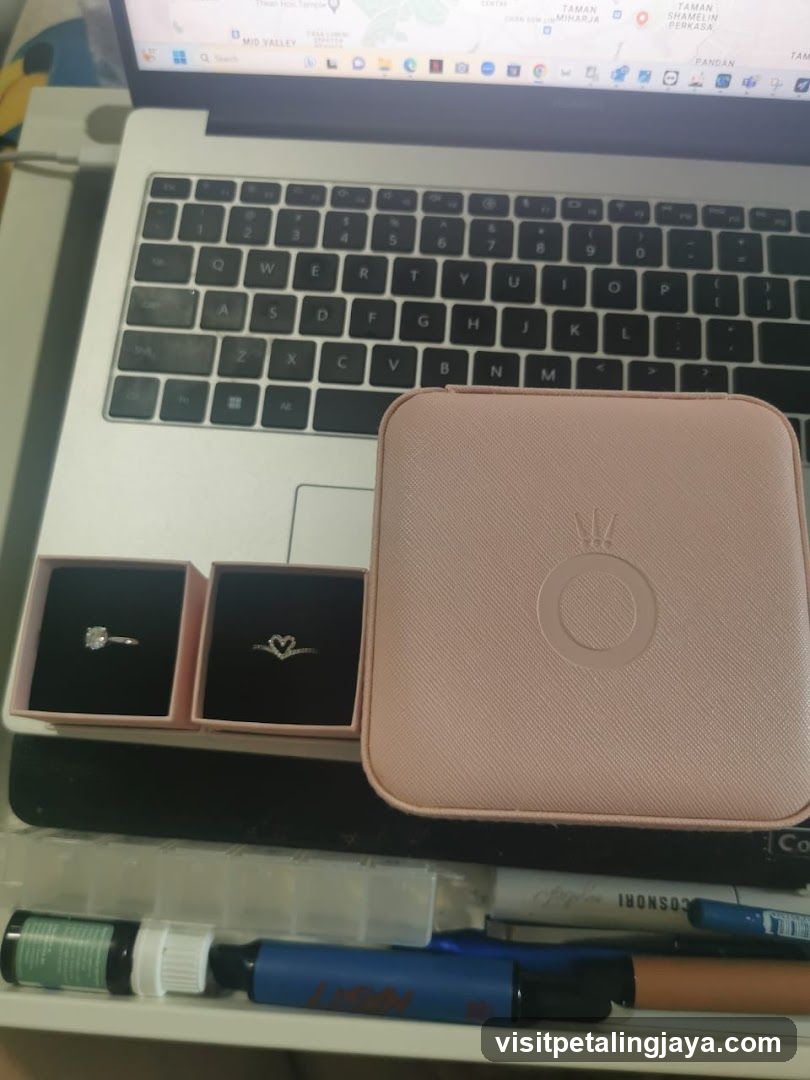 Jewelry and Laptop Setup