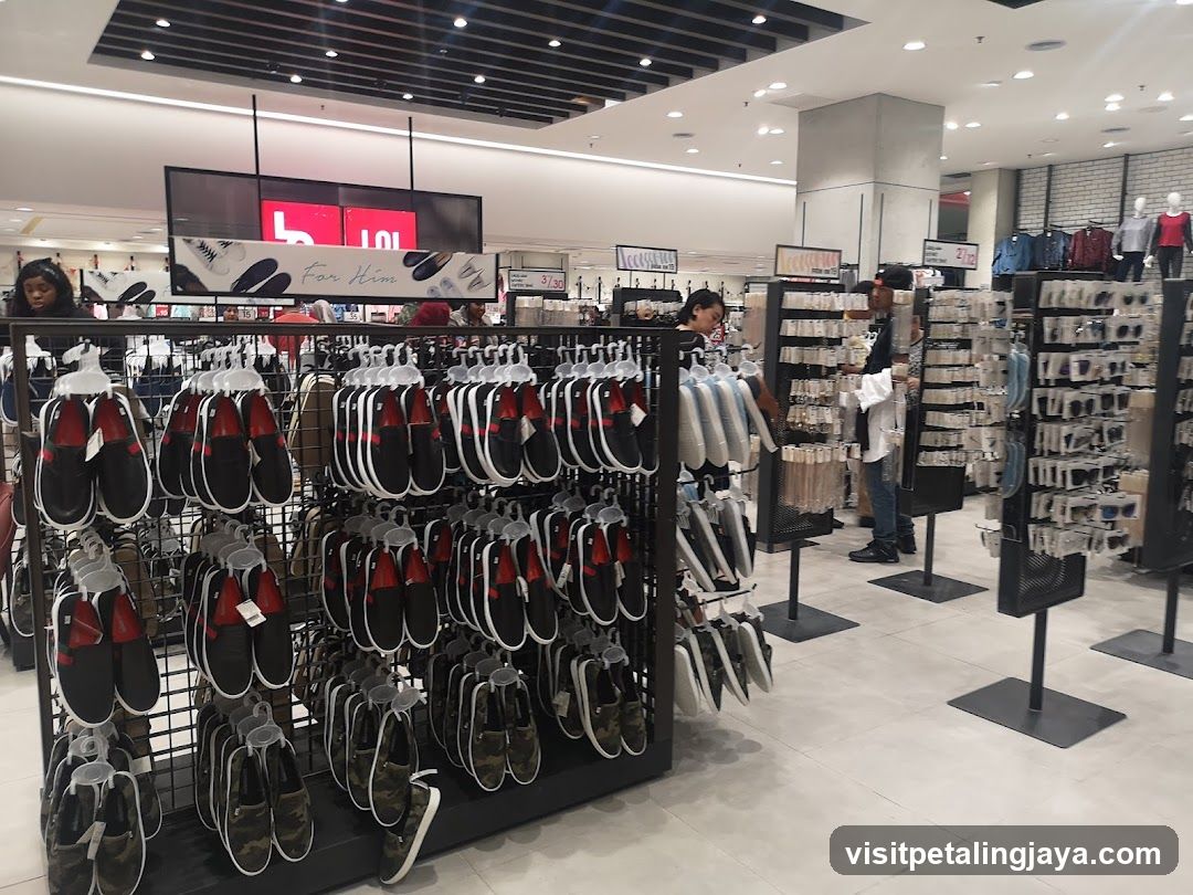 Footwear and Accessories Display in Retail Store