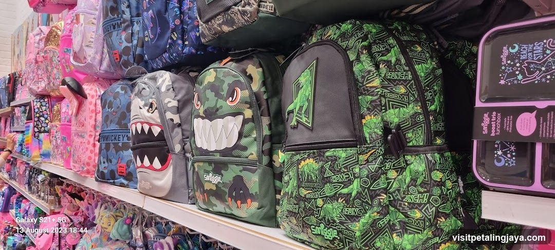 Backpacks and Lunchboxes on Store Shelf