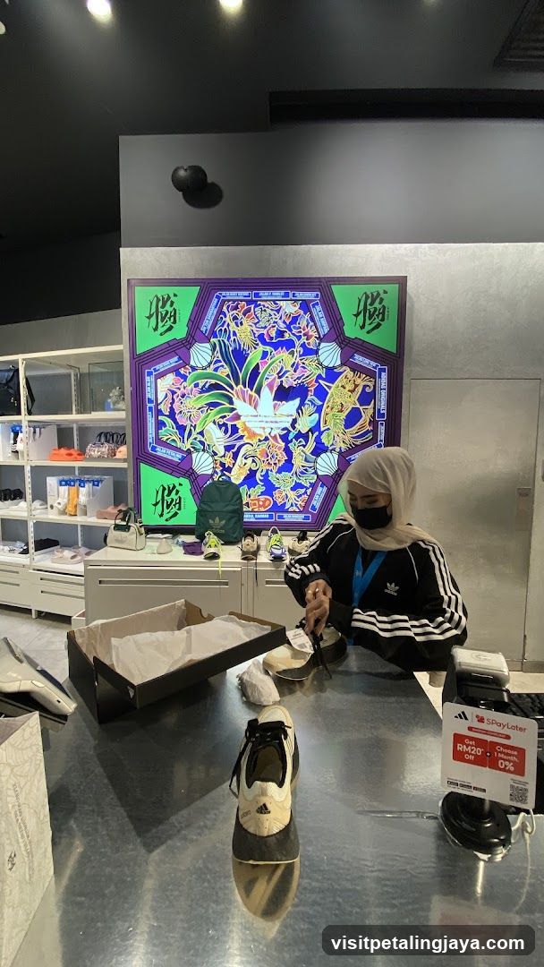 Shoe Store Interior with Artwork