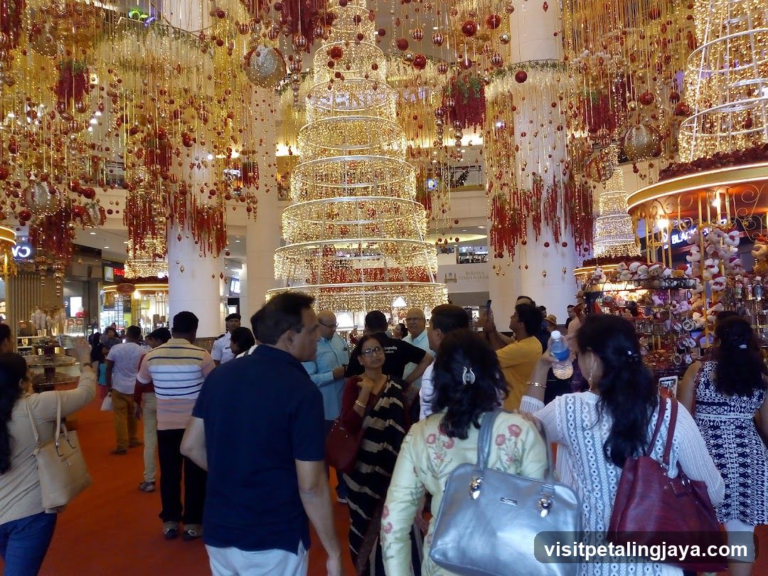 Christmas Decorations in Mall Interior