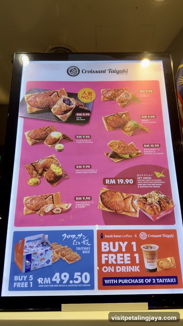 Croissant Taiyaki Menu Board