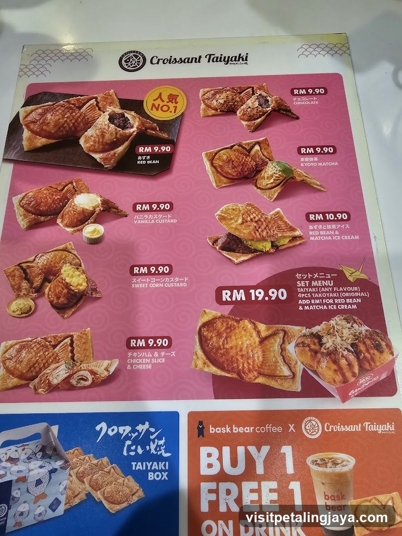 Croissant Taiyaki Menu