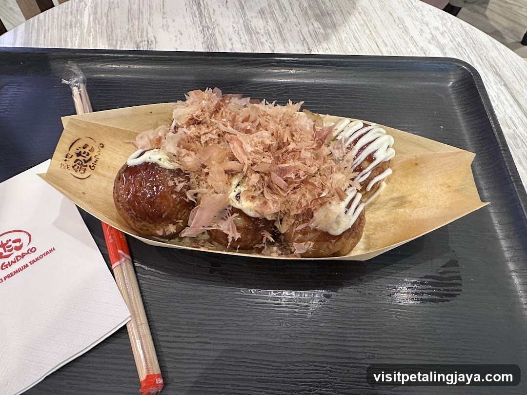 Takoyaki on a tray