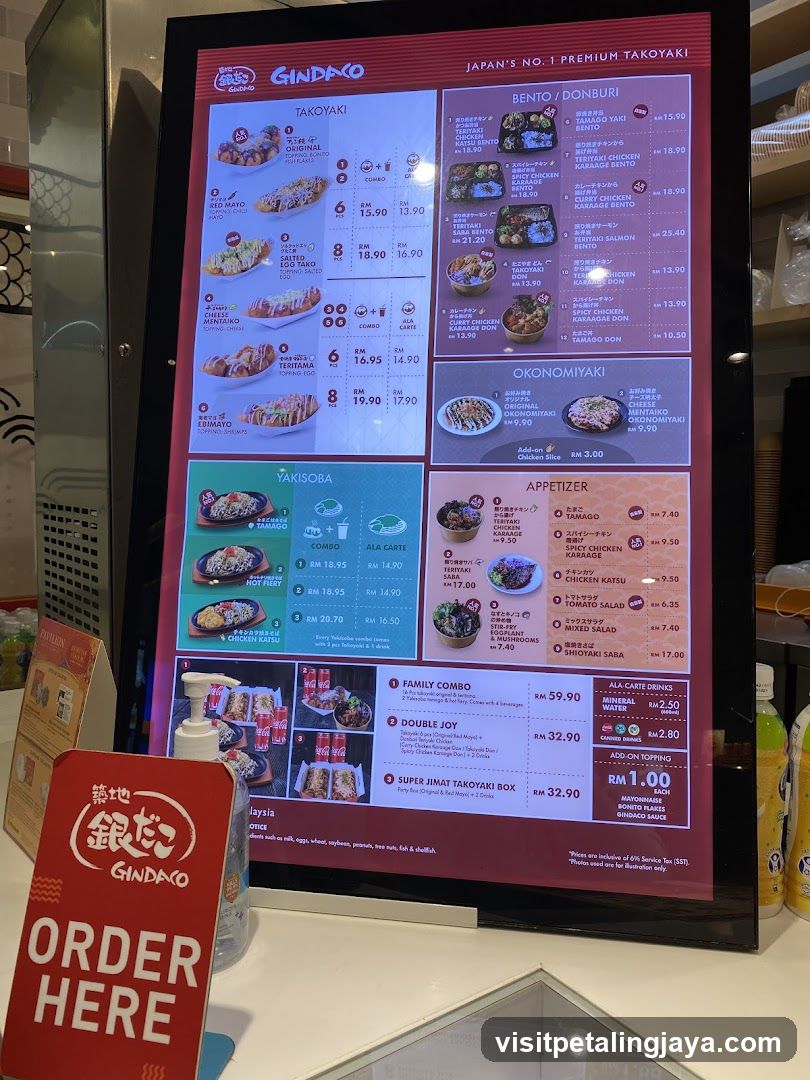 GINDAKO Menu Board