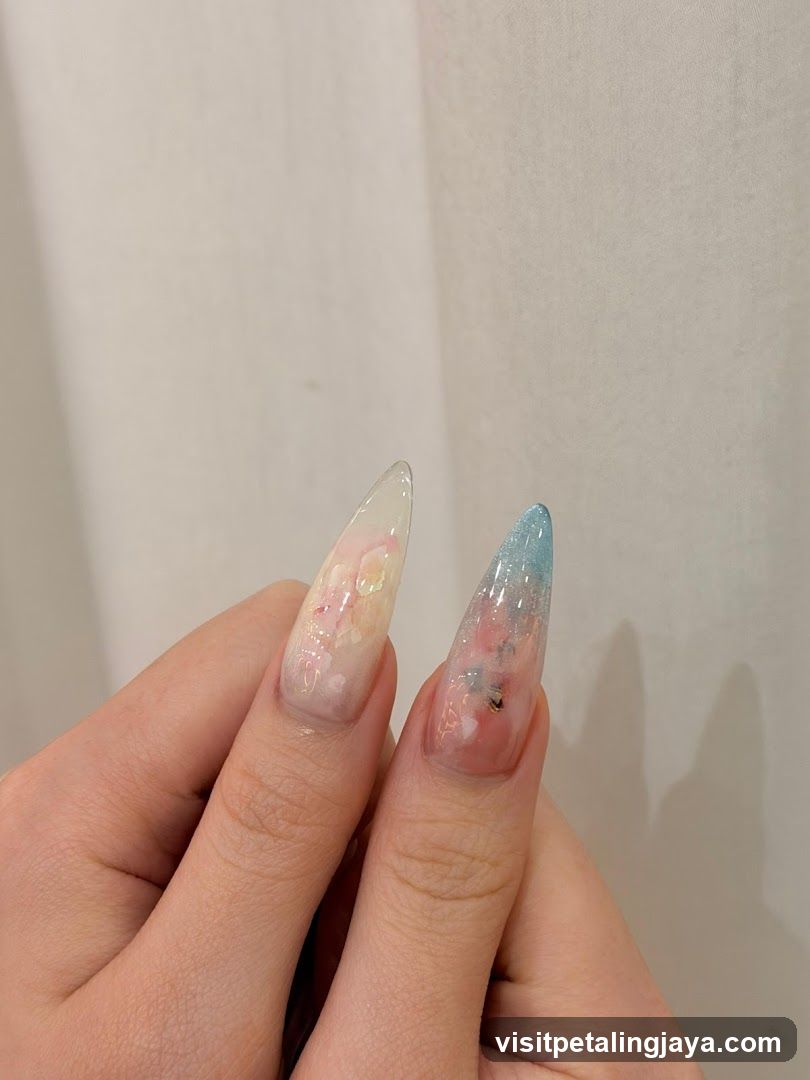 Stylish Long Nails with Gradient Design