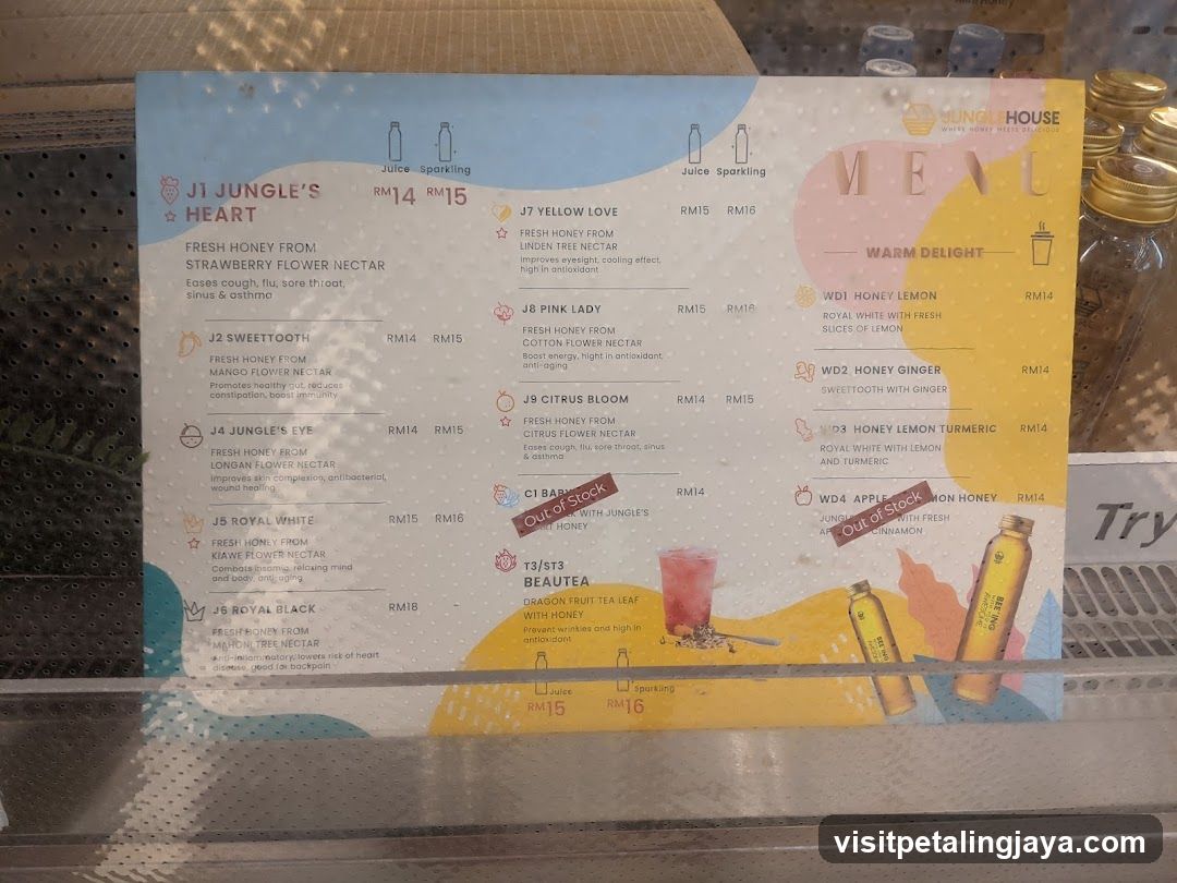 Jungle House Honey Nectar Menu