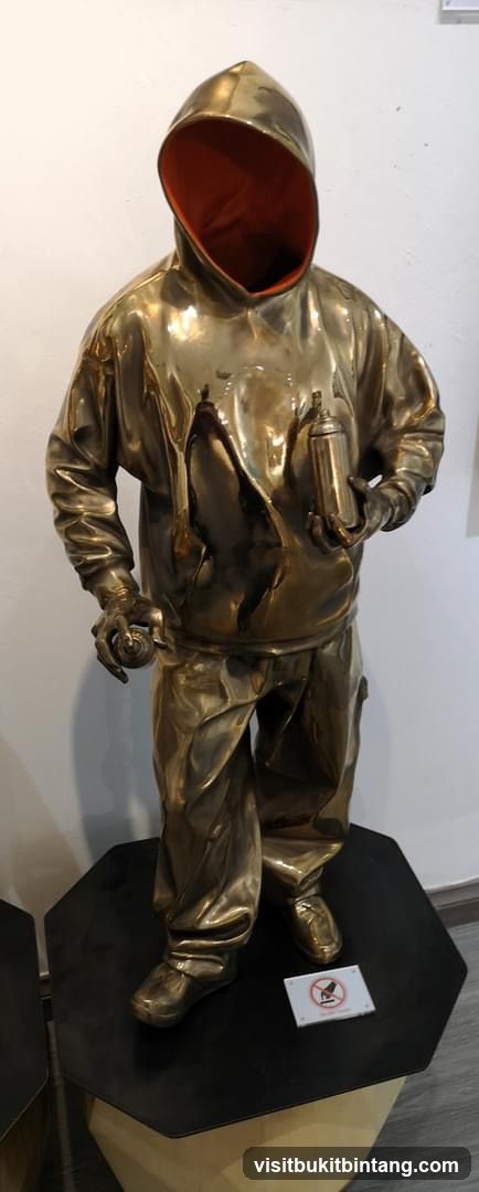 Bronze Sculpture of a Person in a Hoodie