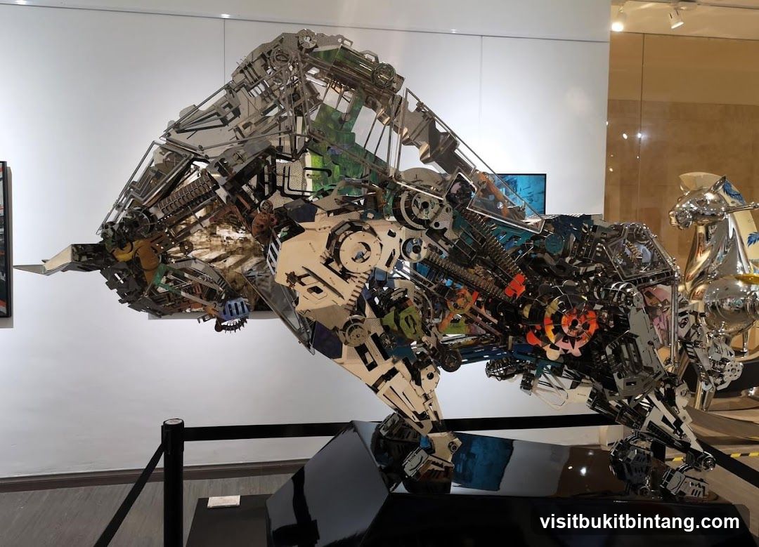Sculpture of a mechanical bull