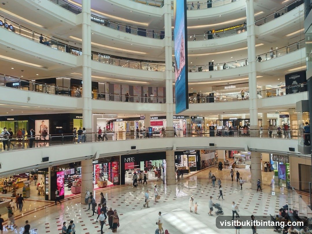 Interior of a multi-level shopping mall