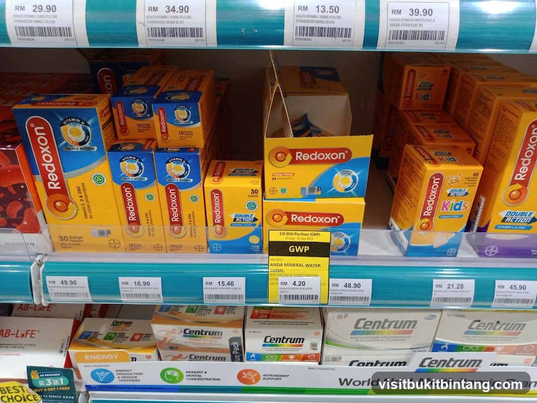 Vitamins and Supplements Display