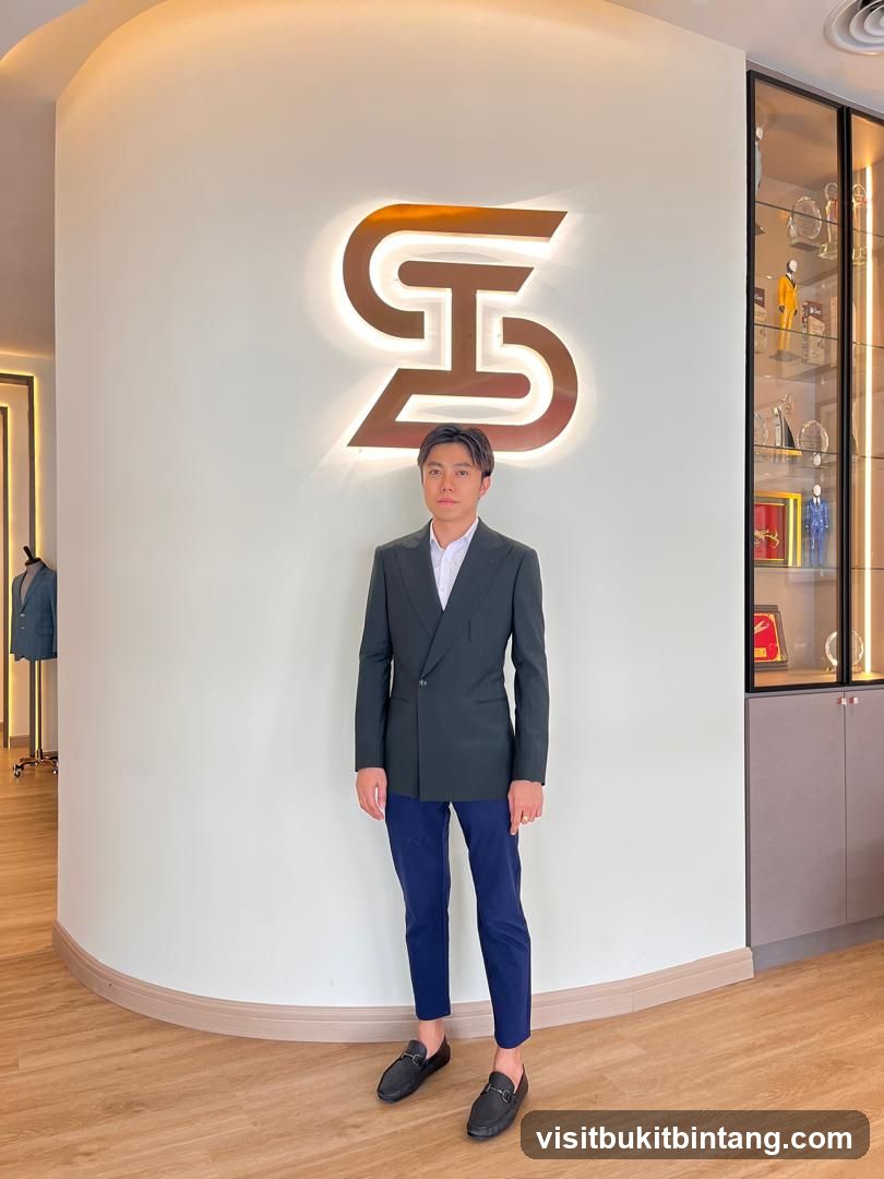 Man Posing in Front of a Logo