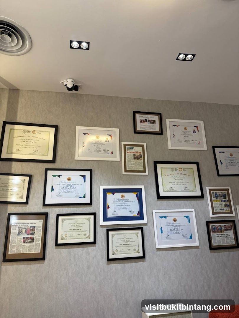 Certificates and Awards Displayed on Wall