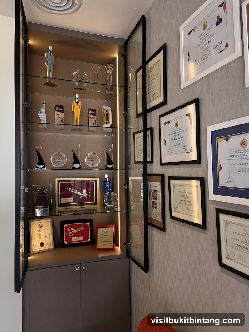 Display Cabinet with Awards and Certificates