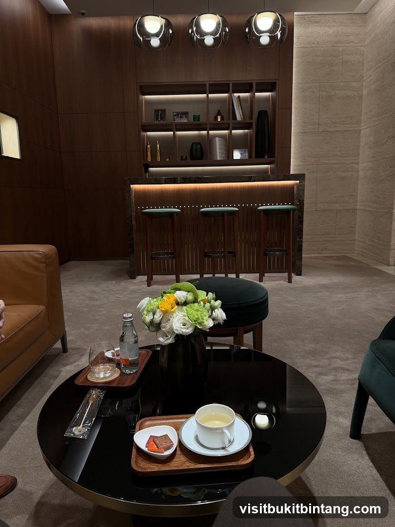 Elegant Lounge Area with Refreshments