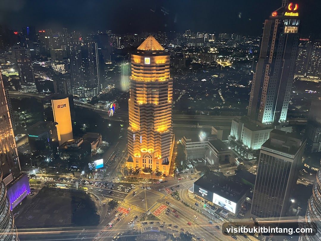 Nighttime Cityscape with Illuminated Buildings