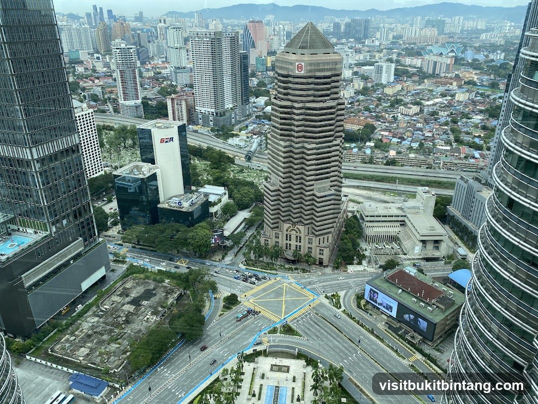 Cityscape with Tall Buildings and Roads